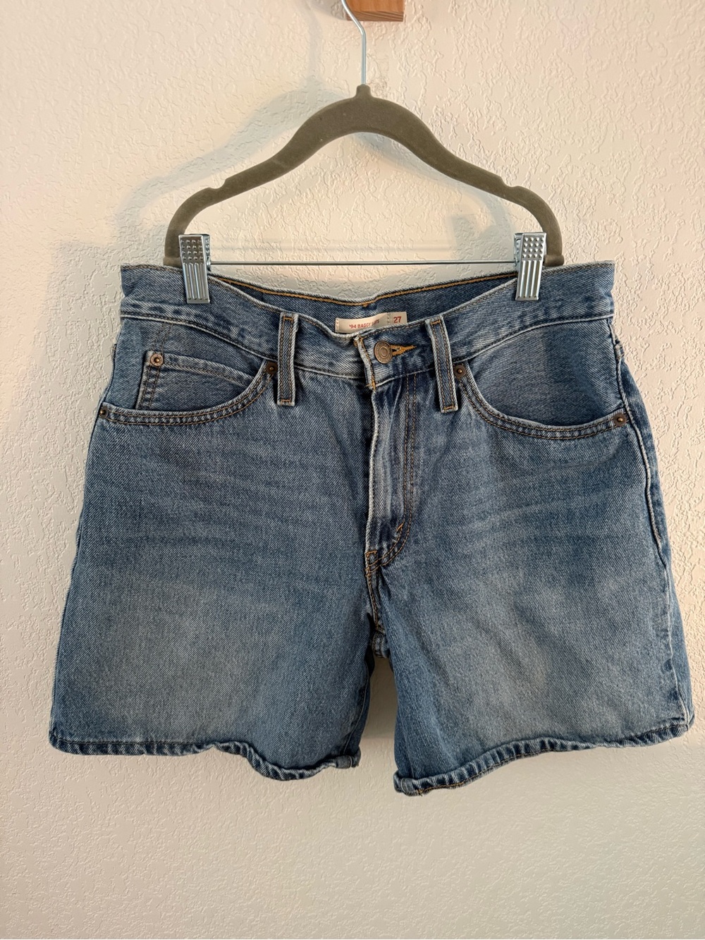 Levi’s Classic Blue Denim High-Waist Shorts
